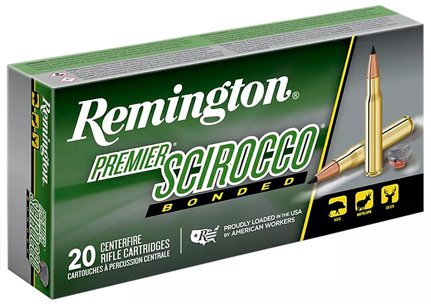 Remington Premier Scirocco Bonded Cartridges 243Win 90grn 3120fps 20Rds Per Box