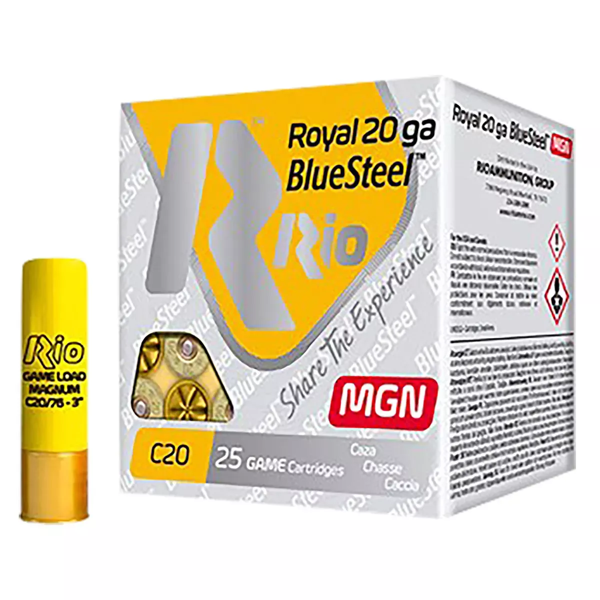 Rio Ammunition BlueSteel Royal 20 Gauge 3″ 1 oz 2 Shot 25 /Box