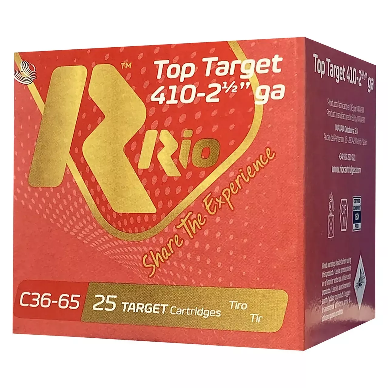 Rio Ammunition Top Target 410 Gauge 2 1/2″ 9 Shot 25 Rounds
