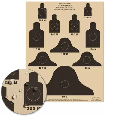 Rite in the Rain All-Weather 25m Qualification Targets (17" x 22"), Tan