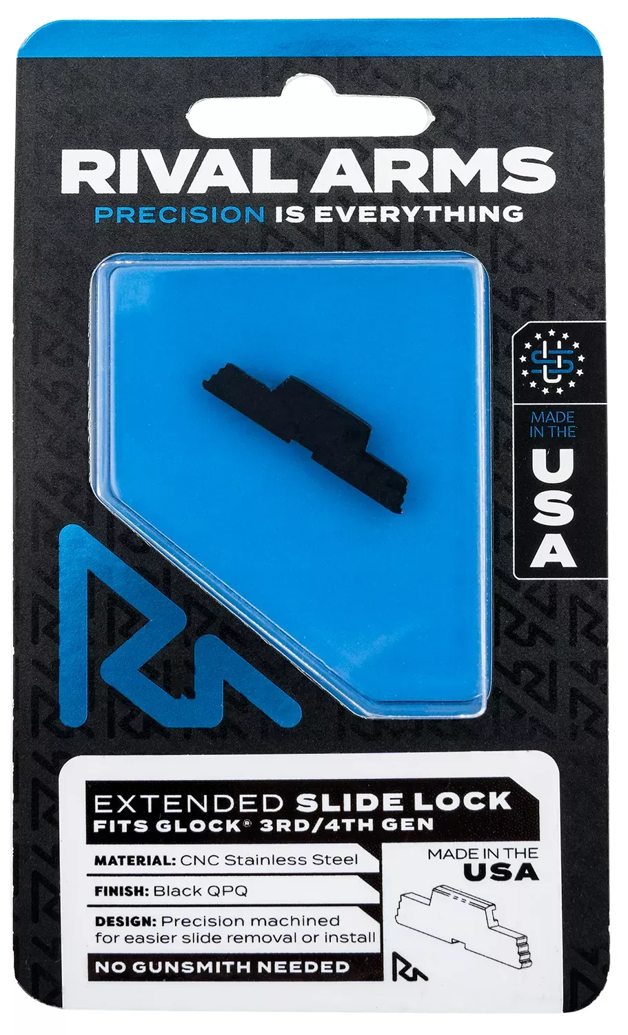 Rival Arms Extended Slide Lock for Glock Gen 3/Gen4