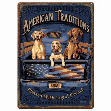 River's Edge American Tradition DogTin Sign