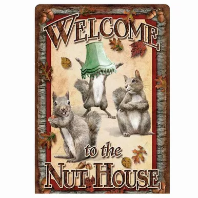 River's Edge Large "Nut House" Sign Steel 12"x17" 1530
