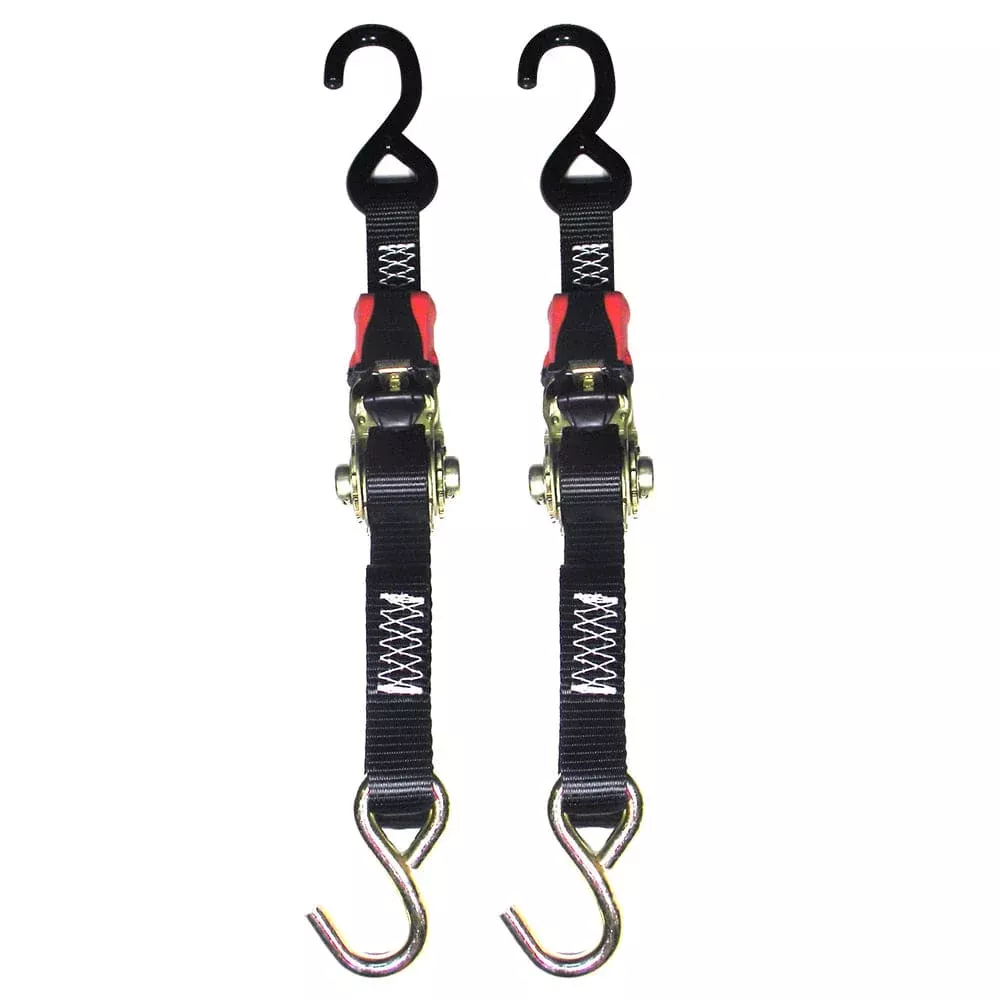 Rod Saver Rubber Ratchet Tie-Down – 1″ x 6′ – Pair