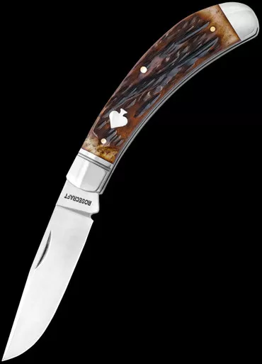 RoseCraft Obed Creek Bow Trapper Dapper Jigged Bone Folding Knife