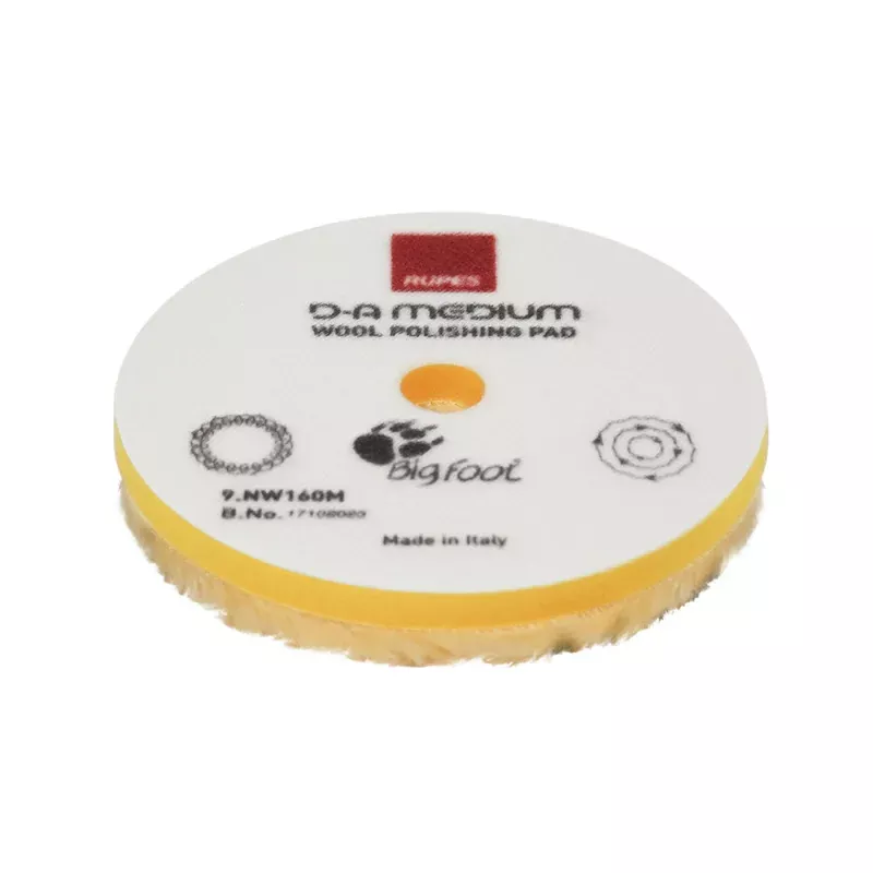 RUPES D-A Medium Wool Polishing Pad 160mm – Yellow