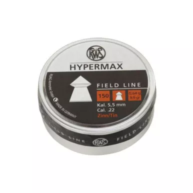 RWS HyperMax Air Gun Pellets 22 Caliber 9.9 Grain Spire Point Tin of 150