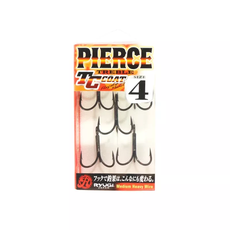 Ryugi HPT044 Pierce Medium Heavy Treble Hooks Size 4 (1666)