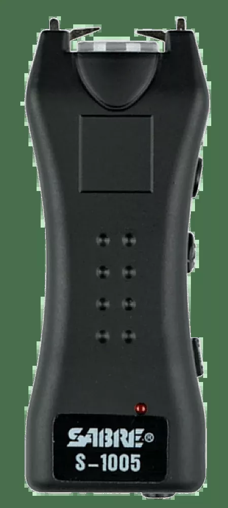 Sabre Dual Capacitor Stun Gun Black 1.600 Uc With Led Flashlight