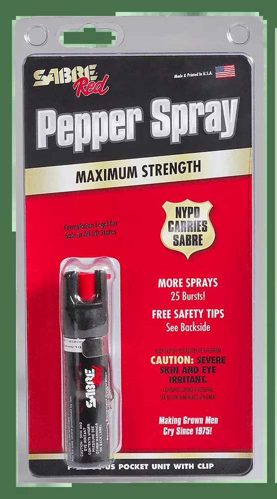 Sabre Red Compact Pepper Spray Black With Clip