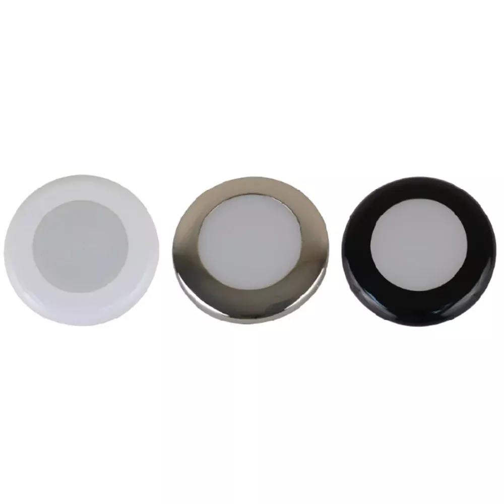 Scandvik A3C Downlight Kit – Warm White w/SS, White,Black Trim Rings [41290P]