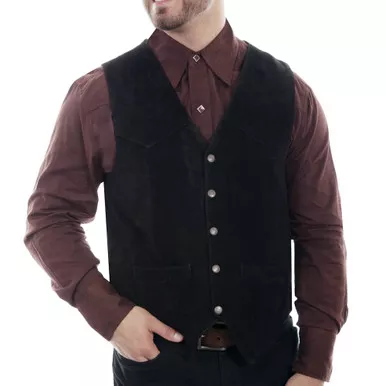 SCULLY Mens Soft Touch Lamb Lambskin Snap Vest