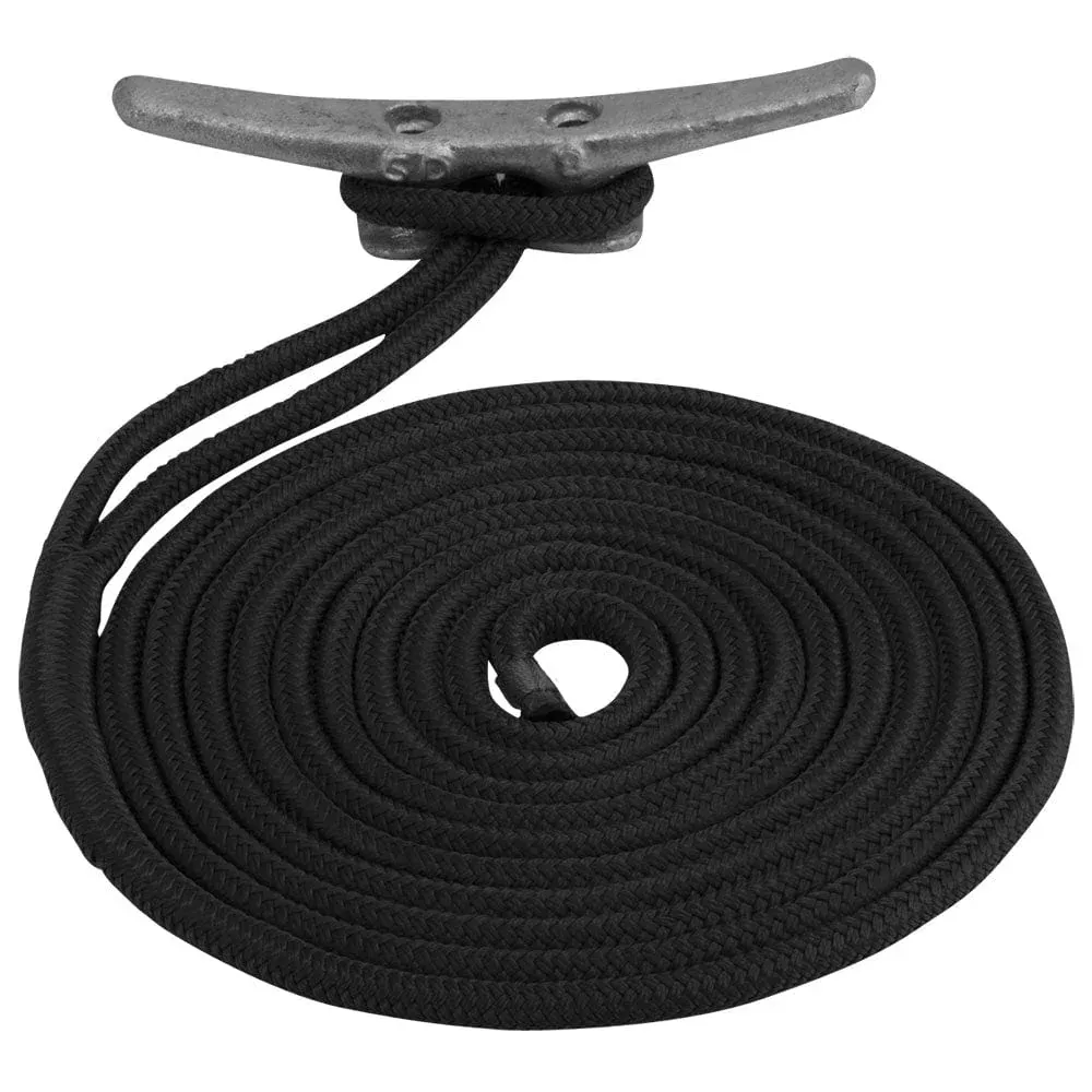 Sea-Dog Double Braided Nylon Dock Line – 1/2″ x 25′ – Black