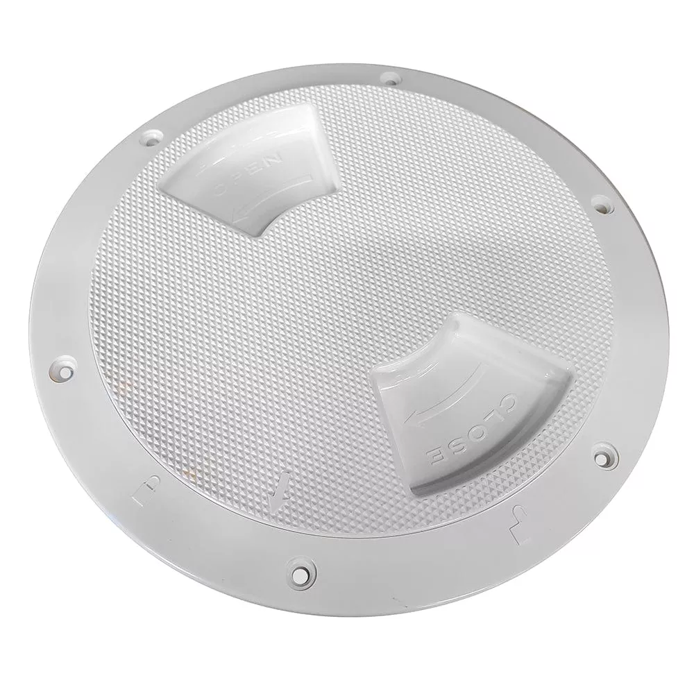 Sea-Dog Quarter-Turn Textured Deck Plate w/Internal Collar – White – 5″