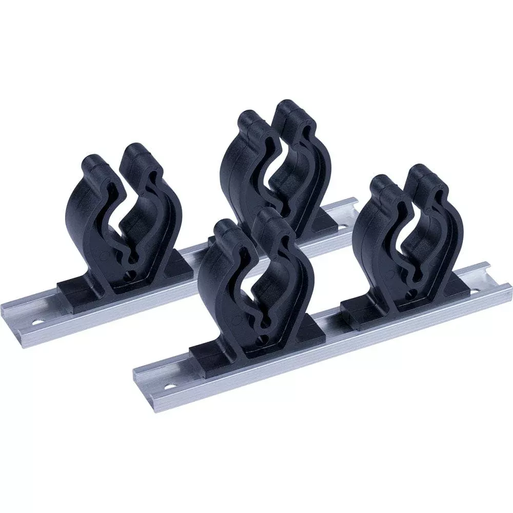 Sea-Dog Track Rod Holder – 7″ Tracks – 4 Rod Clips