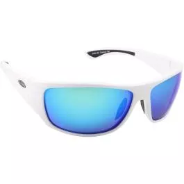 Sea Striker Bill Collector Polarized Sunglasses – White Frame – Blue Mirror Lens