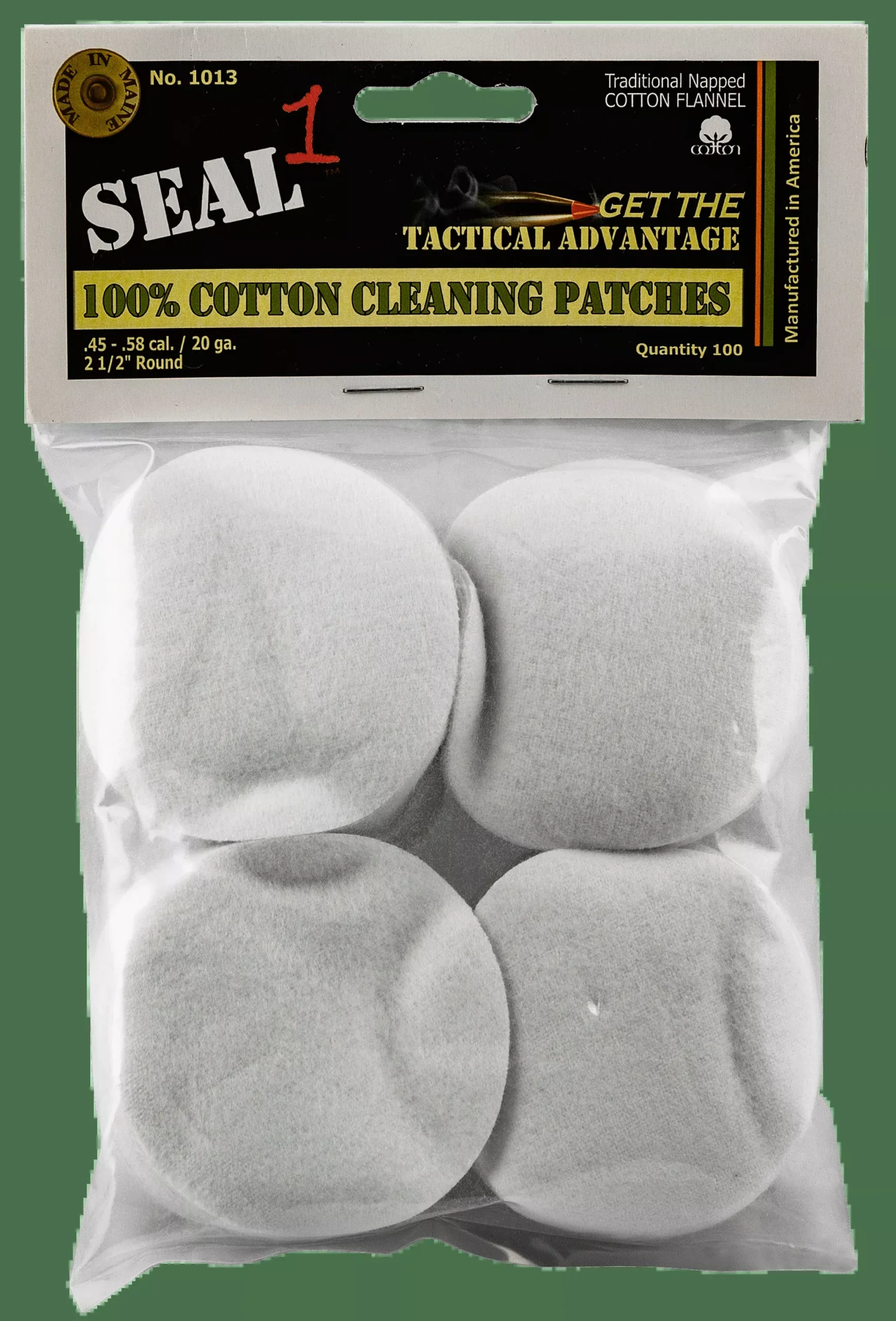 Seal 1 Cleaning Patches, Seal1 1013 .45-.58Cleaning Patch 100ct