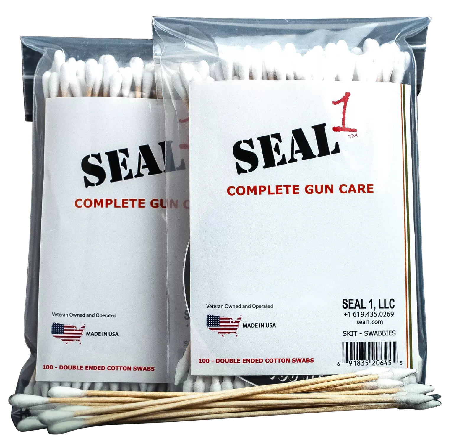 Seal 1 Double-Ended Cotton Swabbies