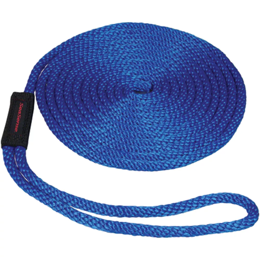 SeaSense Multi-Filament Pre-Spliced Solid Braid Dock Line With Chafe Guard – Blue #50013109