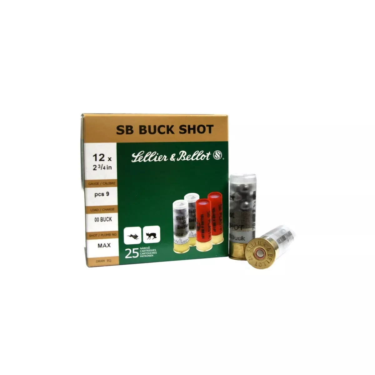Sellier & Bellot 12ga 00Bk 2-3/4" HD 25rd