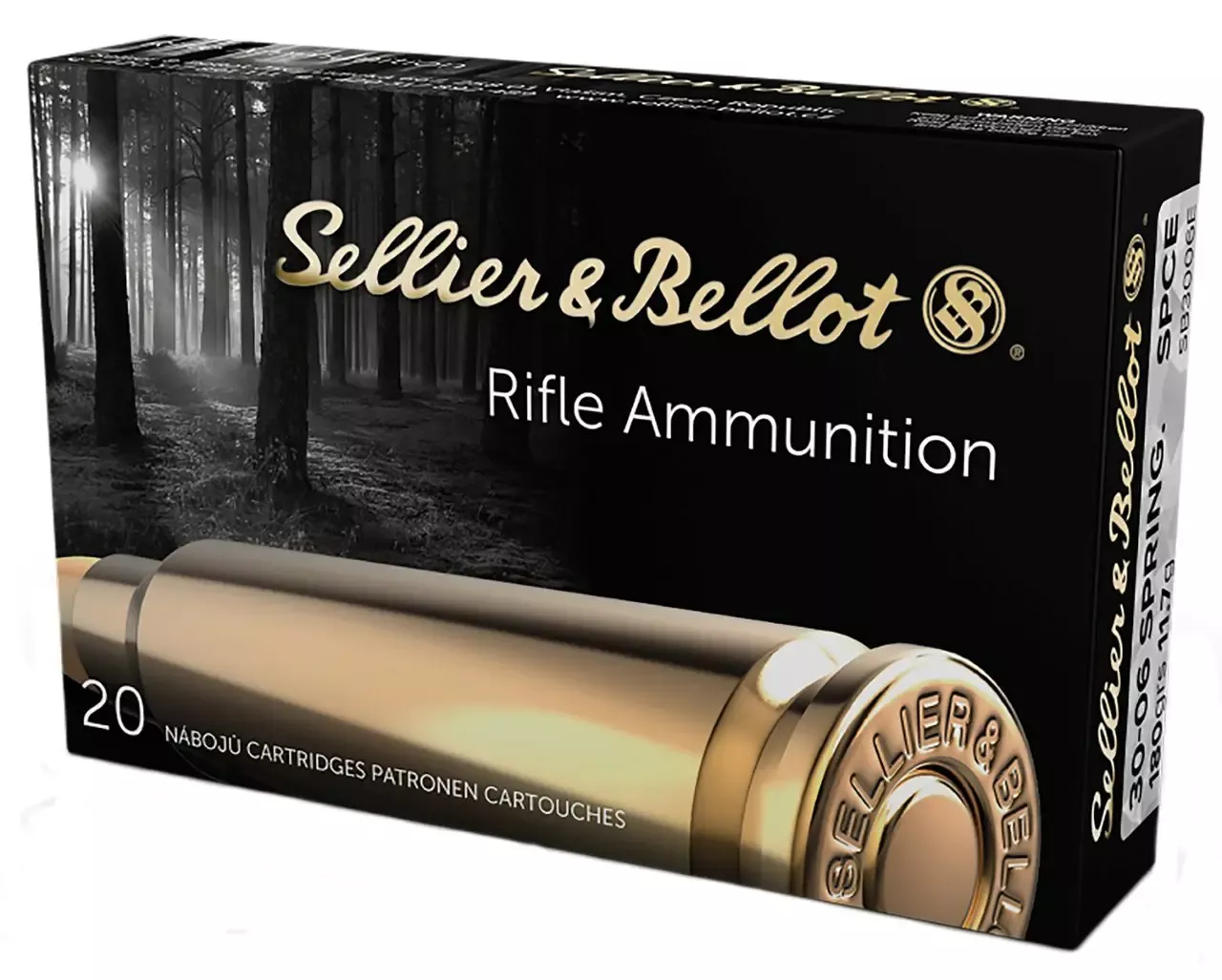 Sellier & Bellot Rifle 30-06 Springfield Ammo 180 gr Soft Point Cut Through Edge 20 Rounds SB3006E