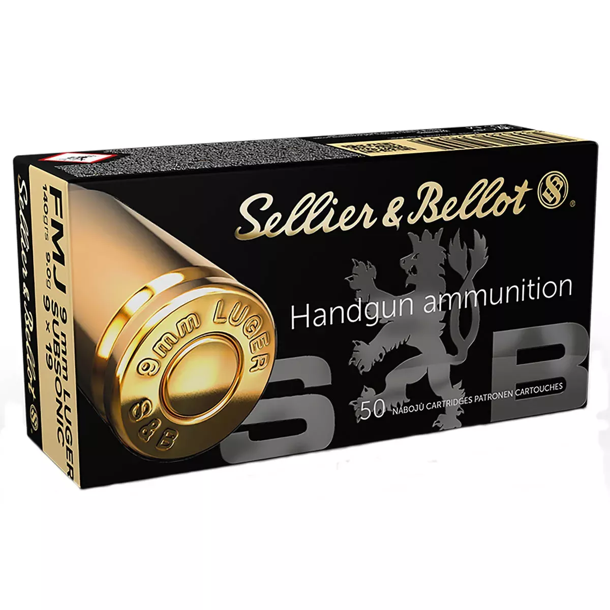 Sellier & BellotHandgun Target 9mm Luger Subsonic 140 Gr(FMJ) 50/Box