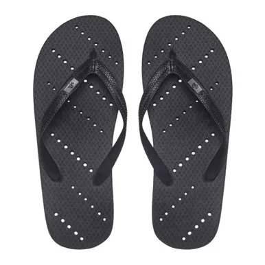 SHOWAFLOPS Mens Diagonal Stripe Black Flip-Flops (659)