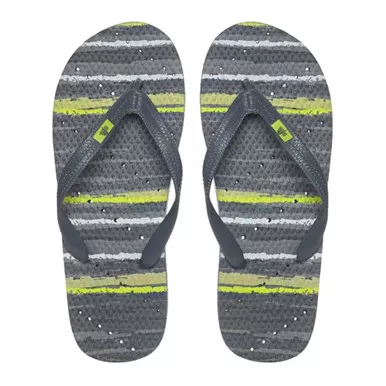 SHOWAFLOPS Mens Watercolor Stripe Slate/Lime Flip-Flops (649)