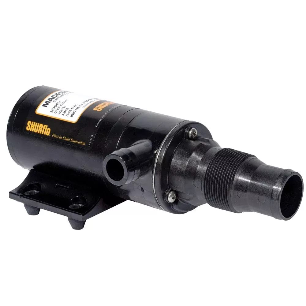 Shurflo by Pentair Self-Priming Dual Blade Macerator Pump – 24VDC, 13GPM