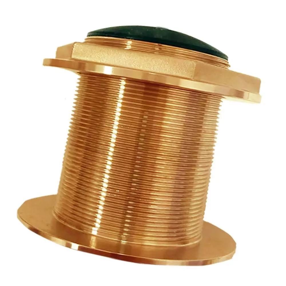 SI-TEX Bronze Low-Profile Thru-Hull Medium-Frequency CHIRP Transducer - 1kW, 12° Tilt, 85-135kHz - BT87M1KW-12