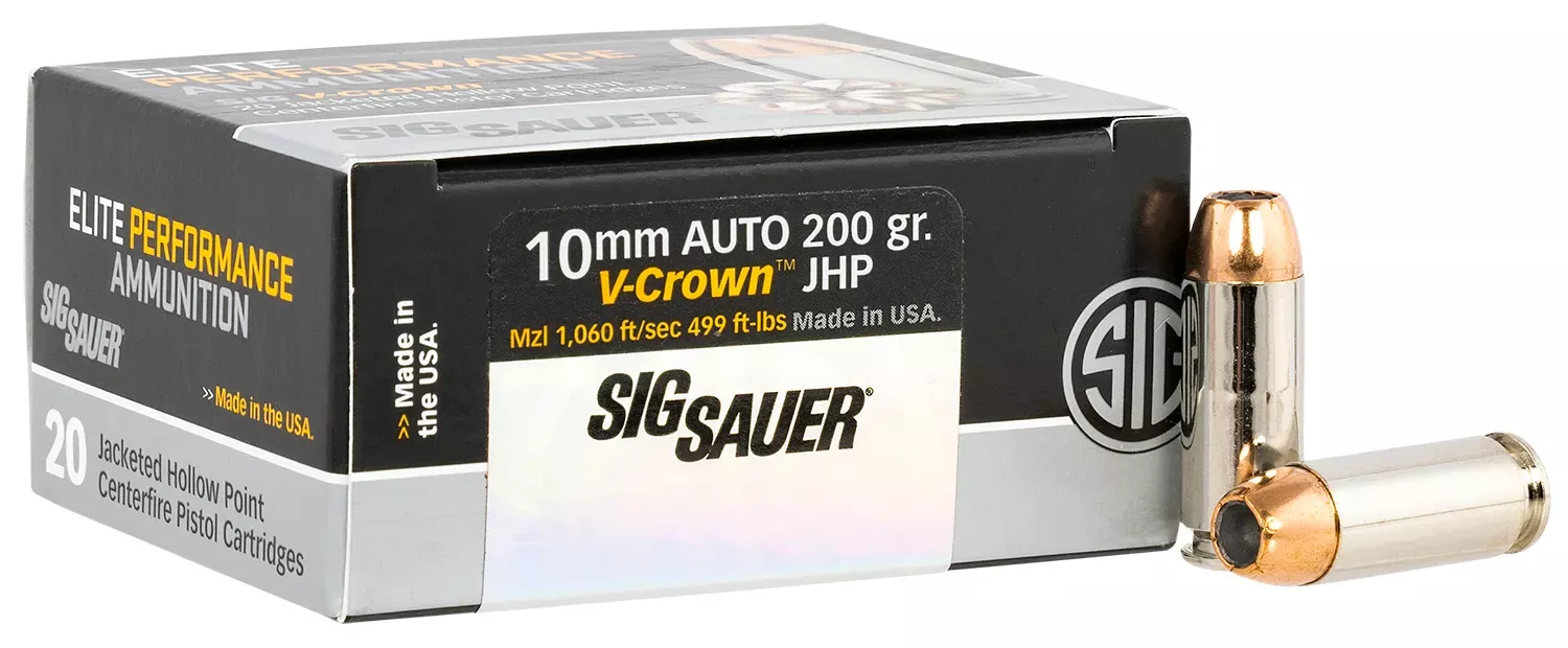 Sig Sauer Elite Defense 10mm Auto 200 gr V Crown Jacketed Hollow Point 20 Per Box