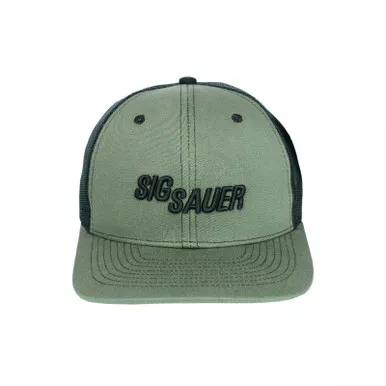 SIG SAUER Men's 3D Logo Mil Green Trucker Hat (SG-HAT-MG-SS)