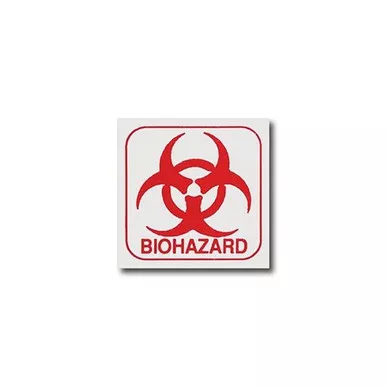 Sirchie BIO100 BioHazard Labels, Red on White, 1.5" x 1.5", 100 Pack