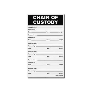 Sirchie COCL100 Chain of Custody Labels, 3.5" x 6", 100 Pack