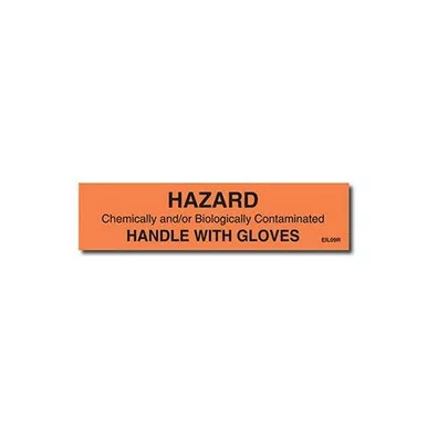 Sirchie EIL09R Hazard Handle w/ Gloves Labels, 1" x 4", Roll of 250