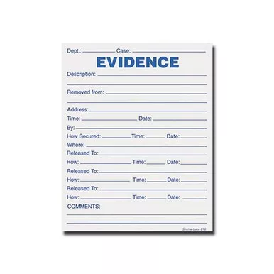 Sirchie ET6 Combination Evidence/Chain of Possession, 4" x 5", 100 Pack