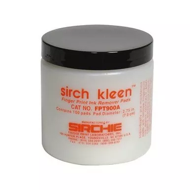 Sirchie FPT900A Fingerprint Ink Remover Pads, 100 Pack