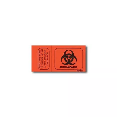 Sirchie KCP206C Biohazard Labels, Black on Fluorescent Orange, 1" x 1.25", 100 Pack