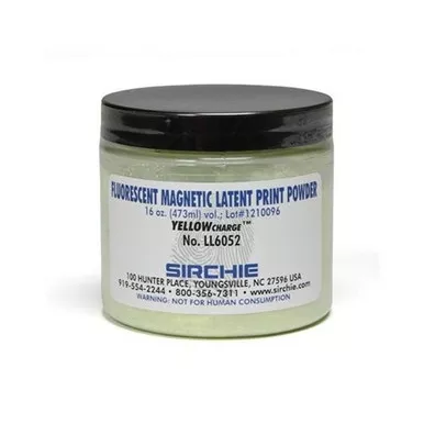 Sirchie LL6052 YellowCharge Fluorescent Magnetic Fingerprint Powder, 16 Ounce