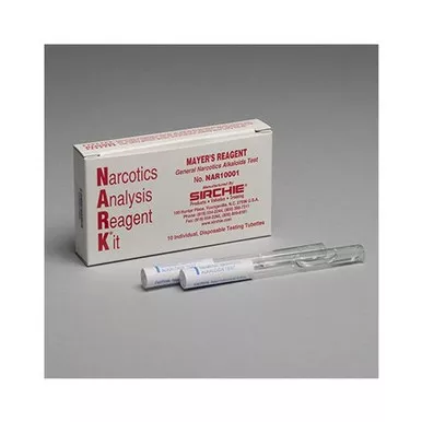 Sirchie NAR10001 NARK Test Mayers Reagent (Narcotic Alkaloids), Box of 10