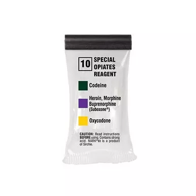 Sirchie NARK20010 NARK II Test 10 Special Opiates Reagent (Heroin/Oxycodone), Box of 10