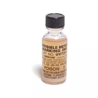 Sirchie UV7311 Fluorescent Invisible Metal Marking Ink, 1 Ounce