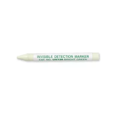 Sirchie UV739 Invisible Fluorescent Crayon, Pale Green/Fluoresces Bright Green