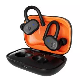 Skullcandy Push Active - True Wireless Sport Earbuds with Ear Hooks - True Black/Orange
