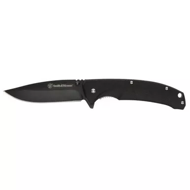 Smith & Wesson 1122573 Velocite Spring Assisted Folding Knife 3.38" 8Cr13Mov Stainless Steel Clip Point Blade, Textured Polymer Handle