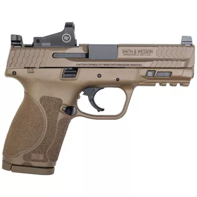 Smith & Wesson M&P9 M2.0 Compact 9mm FDE Pistol with Crimson Trace Red Dot Reflex Sight