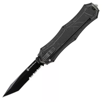 Smith & Wesson OTF Assisted Opening Knife SS Blade Aluminum Handle Black