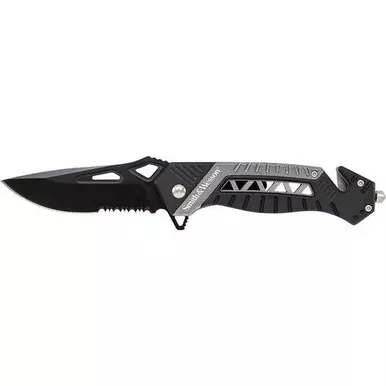 Smith & Wesson SW608S Liner Lock Folding Knife 3.44" 8Cr13MoV High Carbon Stainless Steel Blade, Black Handle