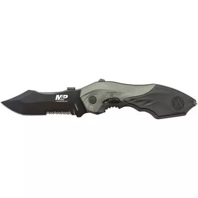 Smith & Wesson SWMP5LS M&P M.A.G.I.C. Assisted Opening Liner Lock Folding Knife 3.50" 4034 Stainless Steel Partially Serrated Blade, Aluminum Handle