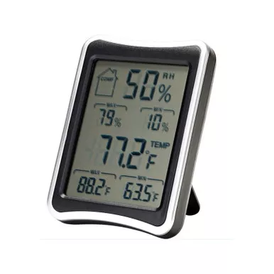 SnapSafe Digital Hygrometer Polymer Black